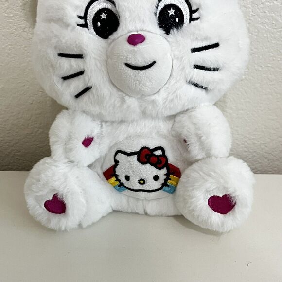 Sanrio Hello Kitty & Friends Care Bears Hello Kitty Loves Cheer Bear Plush 10" - Picture 6 of 12